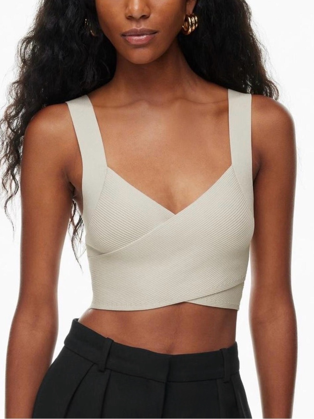 NWT Aritzia Babaton Sculpt Knit Greek Wrap Top